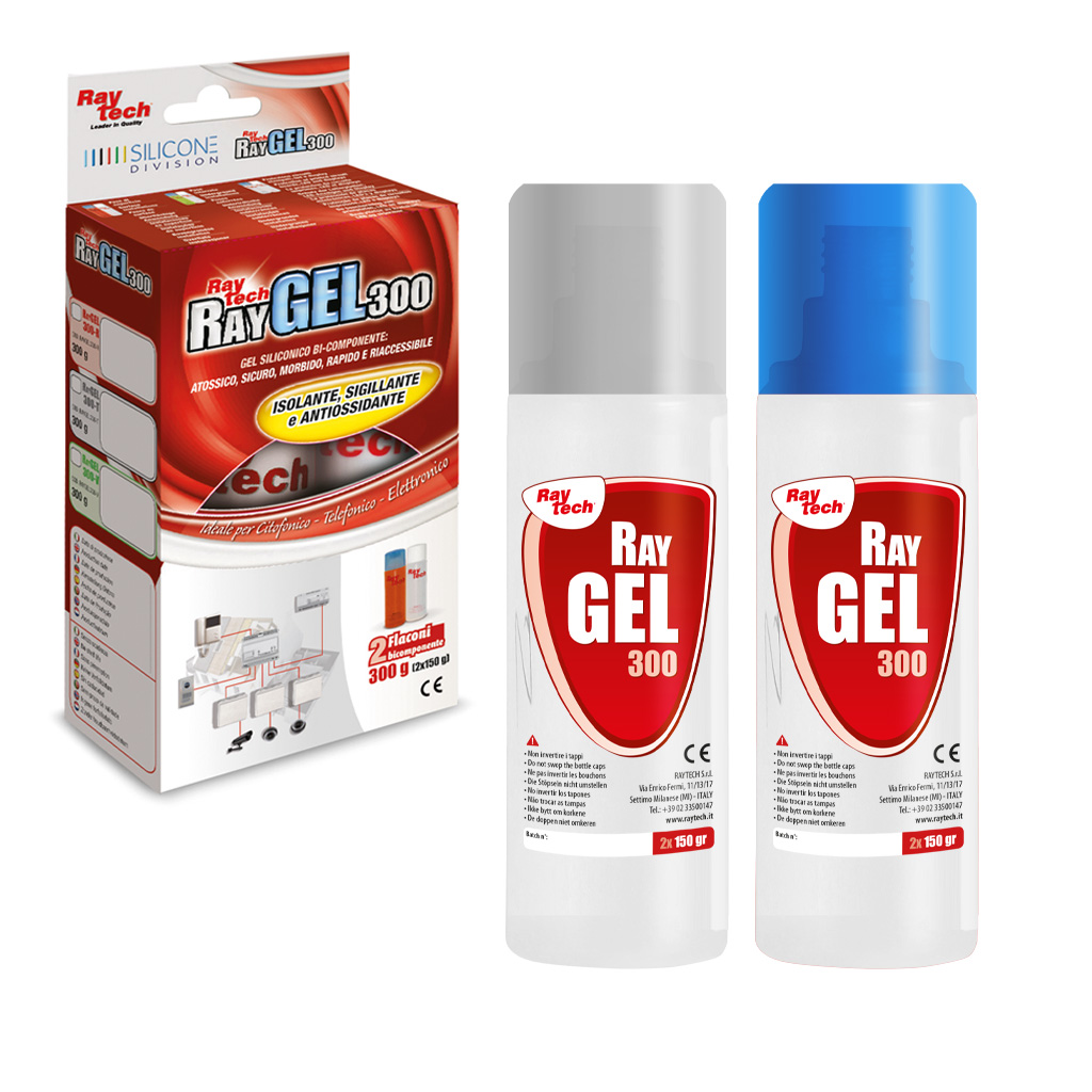 Gel aislante RAYTECH bicomponente rojo de 300 ml