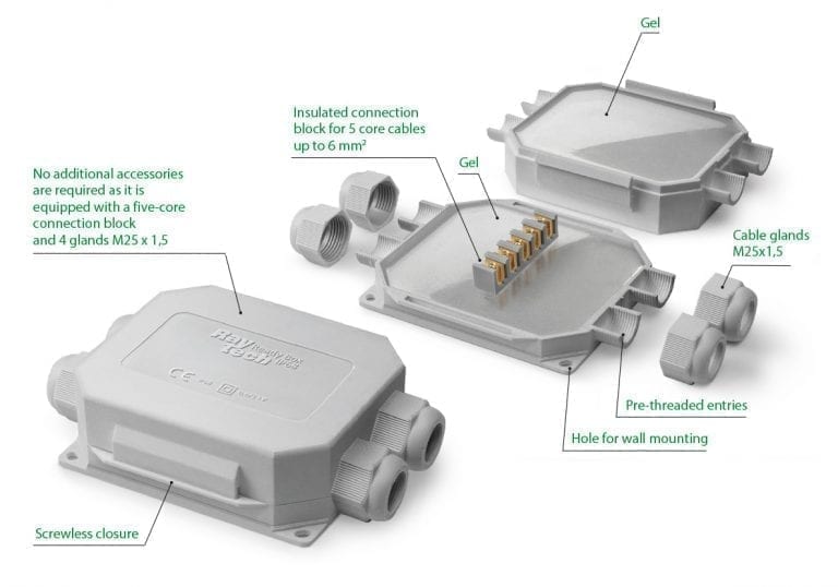 Cable Ready Box Ready Box IP68 | Cassetta di giunzione per cavi elettrici pentapolari