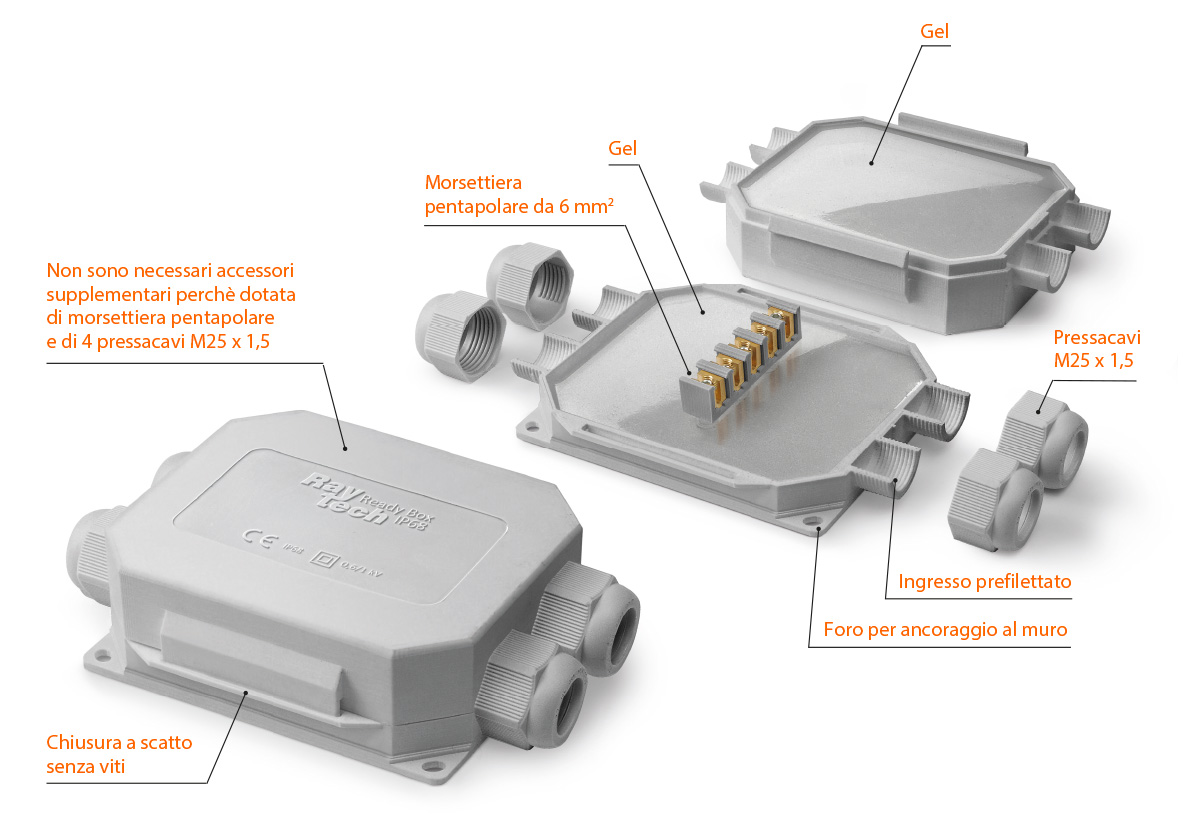 Raytech Ready Box IP98 - Esploso